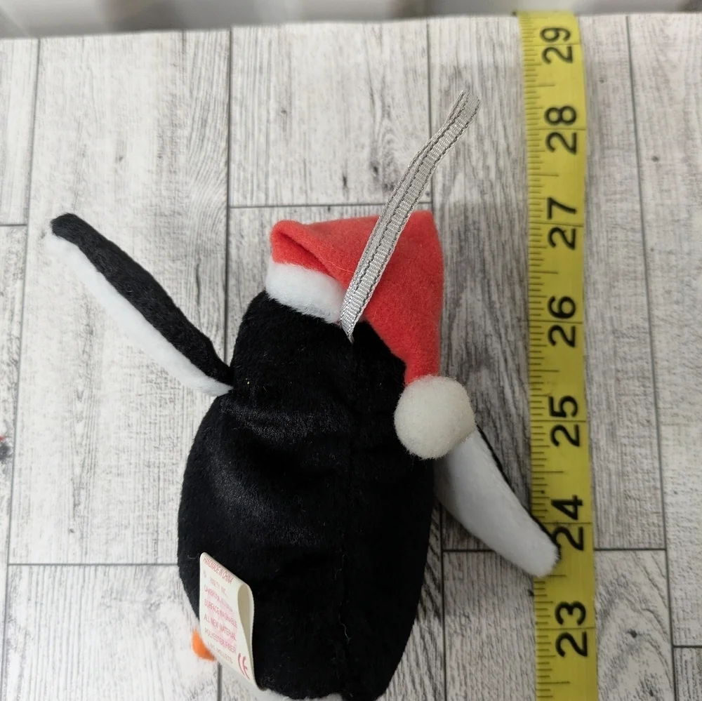 Ty zero Festive Penguin Plush - Black, White, Red, Orange